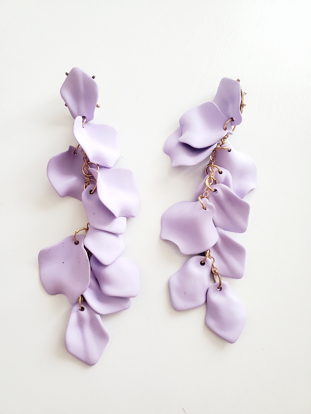 Lilac Cascade Floral Drop Earrings - Women Jewelry